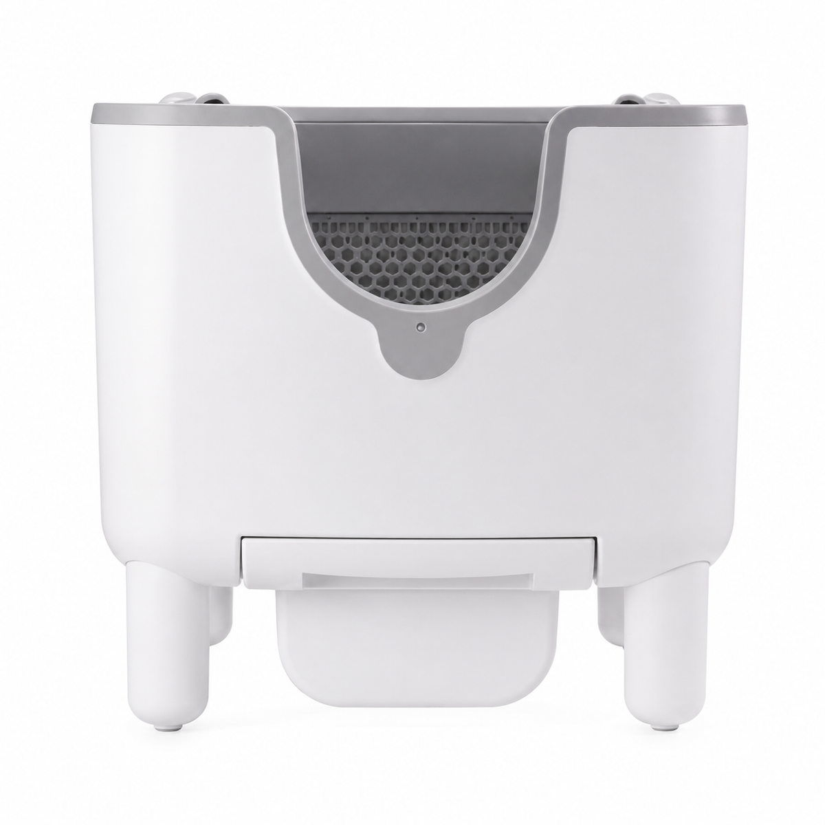 Litière autonettoyante F6 ouverture supérieure blanche grise 9 capteurs sécurité 40dB fond blanc - Aristochat