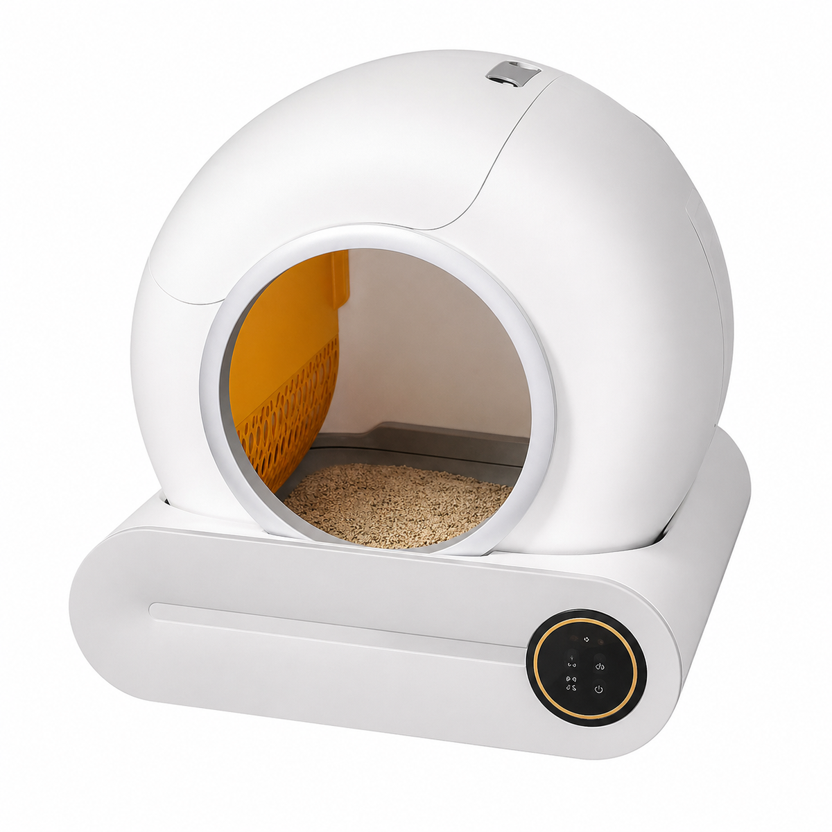 Litière autonettoyante connectée WiFi pour chat fond blanc - bac 9L volume 65L - Aristochat